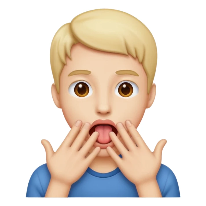 Sticking out tongue with hands on the side sticker