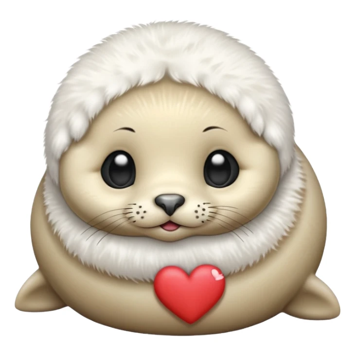 Baby seal blushing heart eyes sticker