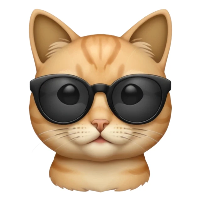 EMOJI GATO CON LENTES NEGRO DE SOL sticker