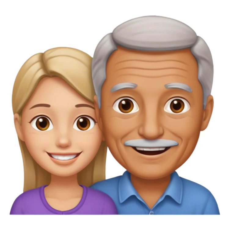 Old Dad with his girl
 sticker