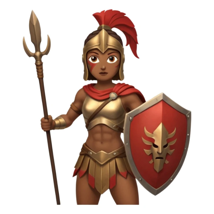 woman spartan warrior holding spear and shield sticker