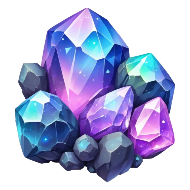  Random Nebula-Crystals Stones Minerals Clusters Stones sticker