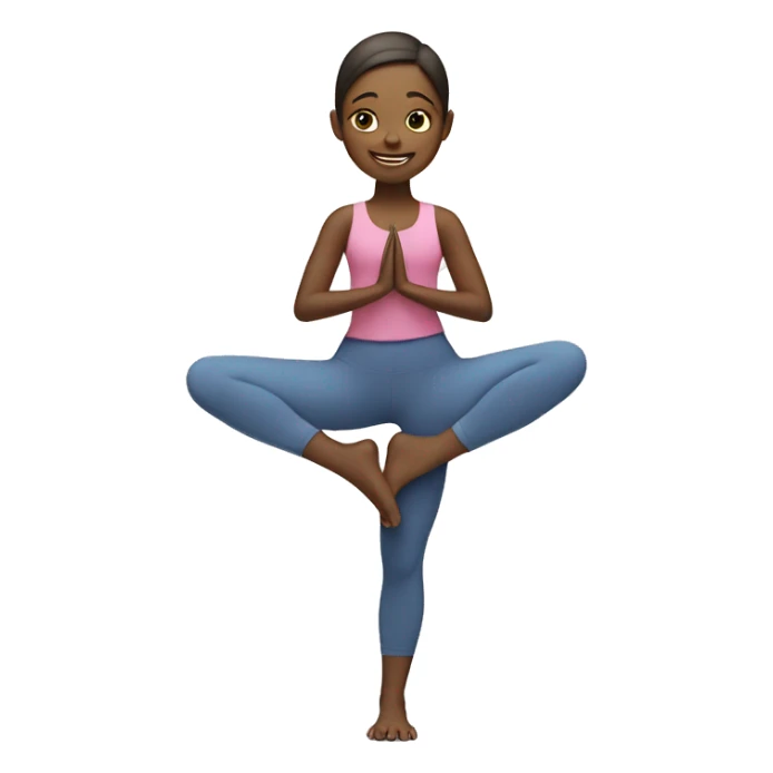 smiling girl in yoga outfit Virabhadrasana sticker
