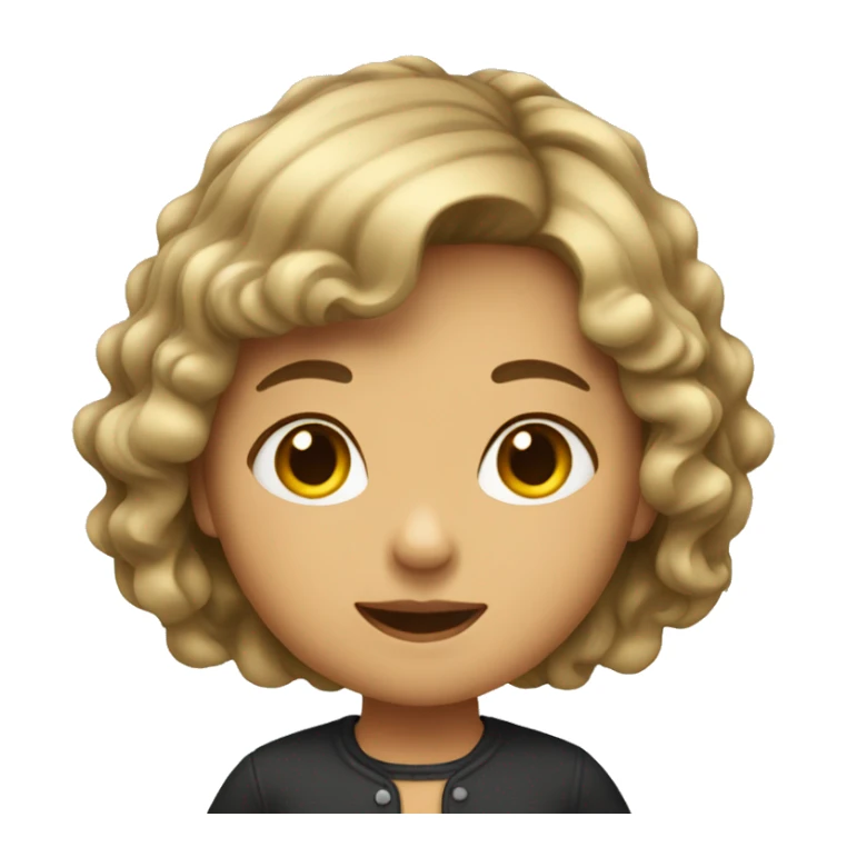 A girl with short hair and wave on her hair  sticker
