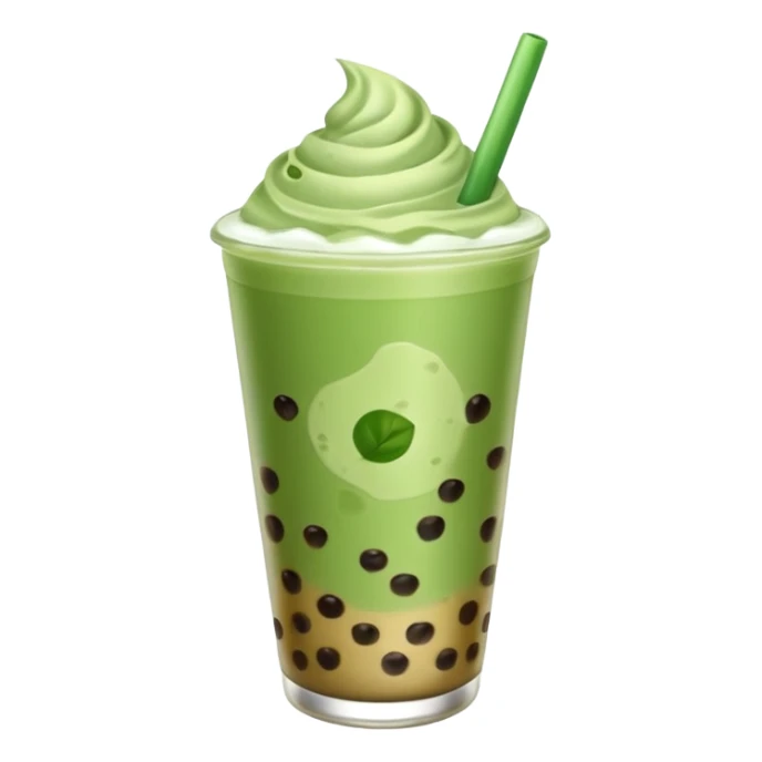 matcha latte with boba and ice without sticks and add a lil coffee  sticker