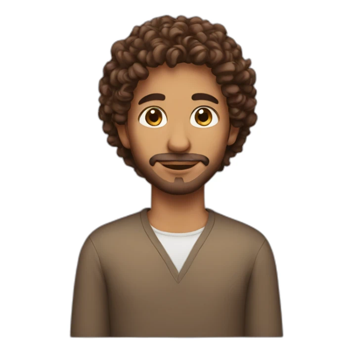 arab with brown curly hair sticker