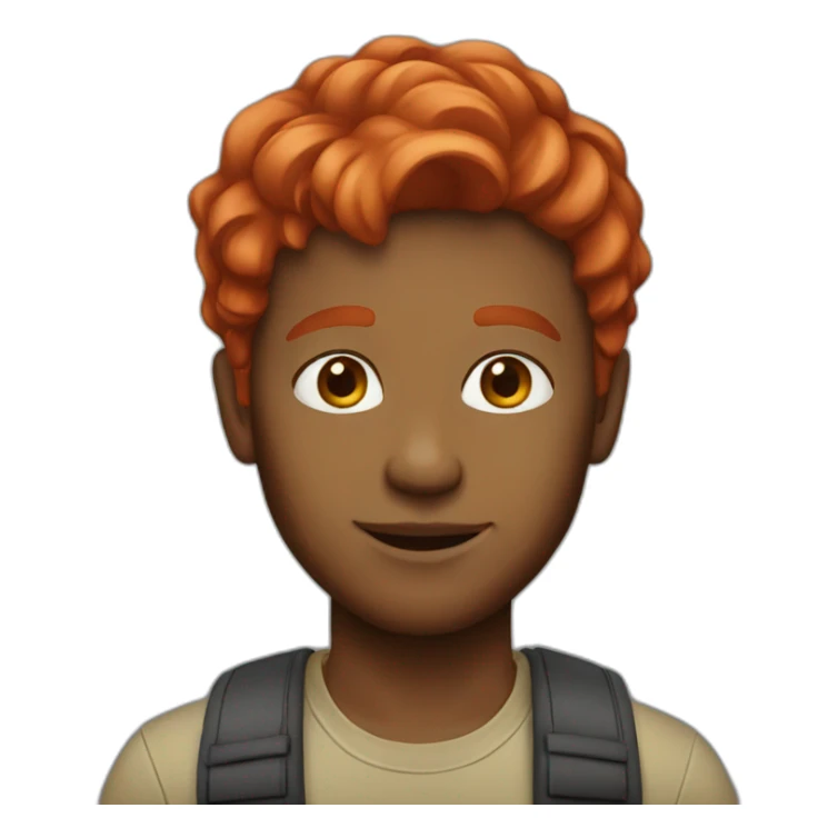 designer red hair sticker