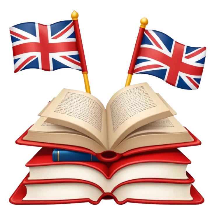 English flag very cute and books in the same style  sticker