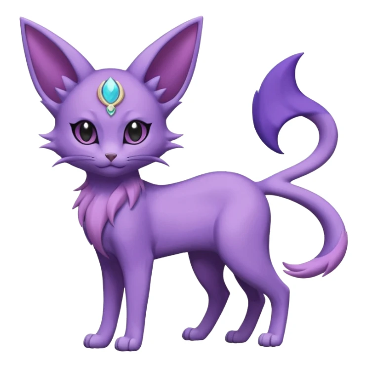 Purrloin-Espeon-Fakémon-hybrid-creature (full body)  sticker