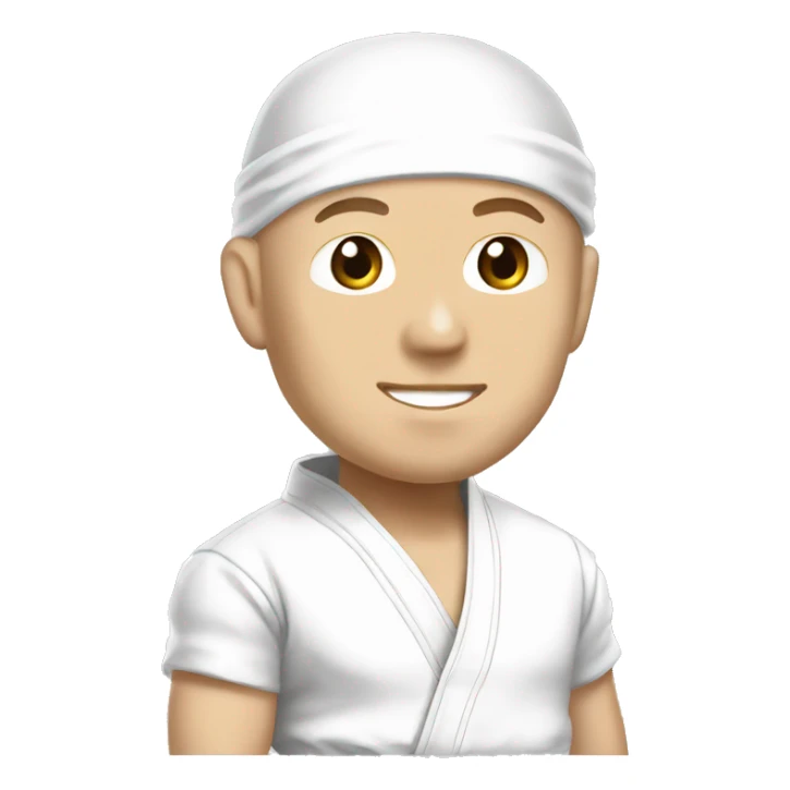 georges saint-pierre in judo suit and white headband sticker