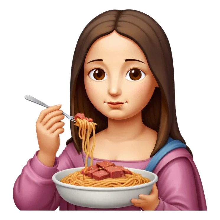  SPAM meat melted pink dripping sauce spaghetti monalisa portrait sticker