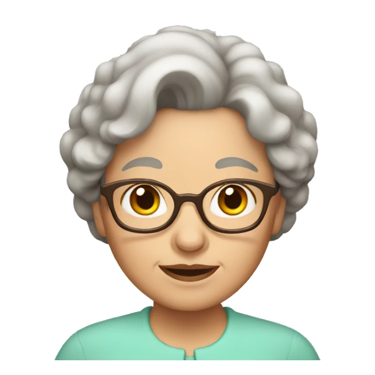 Grandma with brown hair sticker