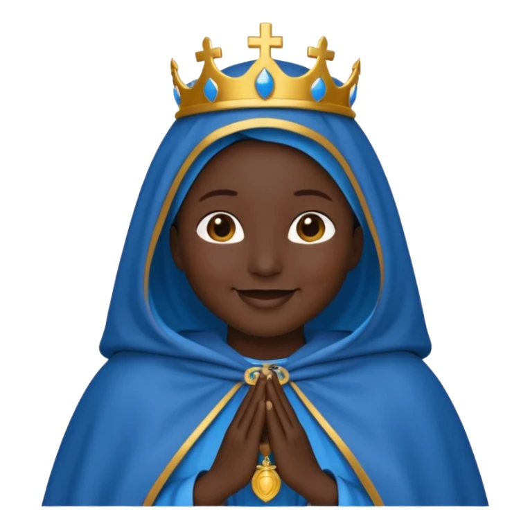 Emoji de nossa senhora Aparecida com manto azul e com a pele preta sticker