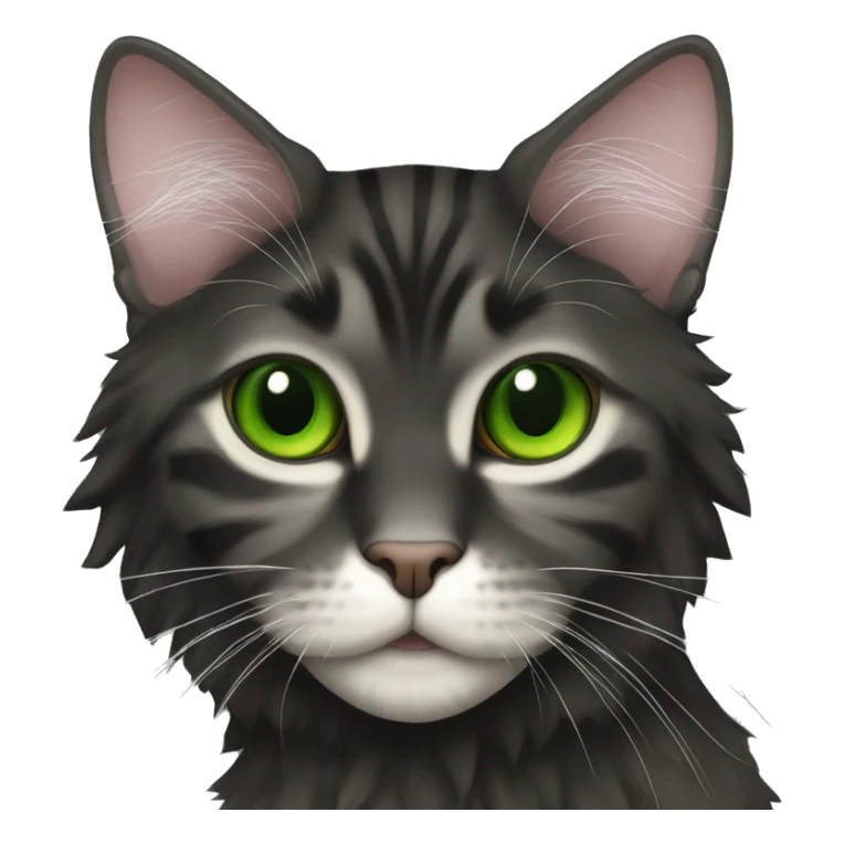 Black only maincoon cat green eyes full body sticker