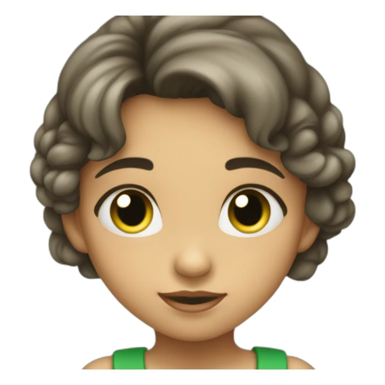 Niña pecosa, con ojos verdes, mirando el movil sticker