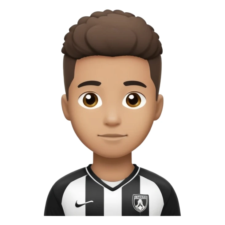 Cute cartoon soccer player wearing Angers SCO black and white jersey sticker