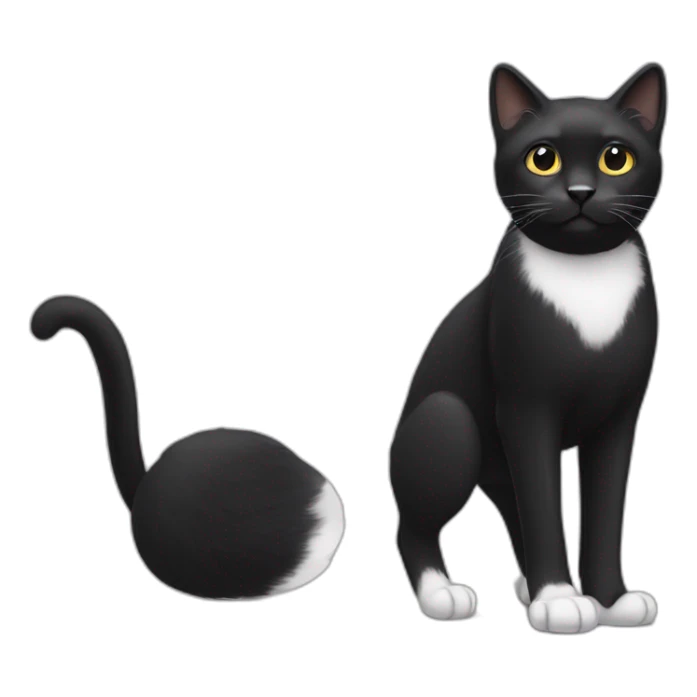 Black cat with white legs and black nose sticker