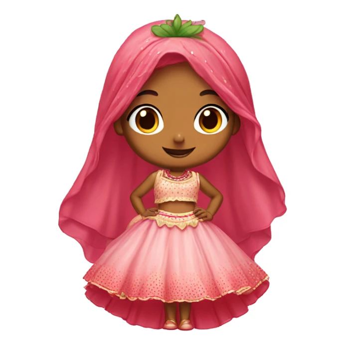 strawberry shortcake in a lehenga  sticker