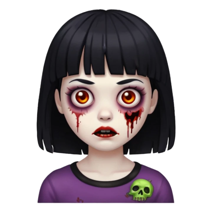 girl zombie with black bangs sticker