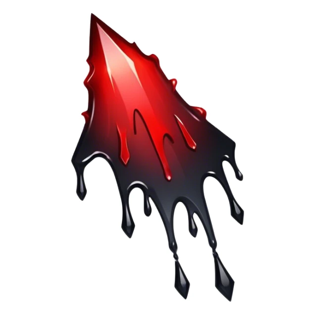 Black-red-crimson-gradient obsidian shard dripping blood  sticker