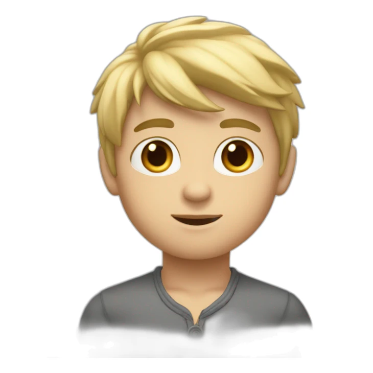 Garçon de peau moyen blanche, cheveux blond, yeux marron sticker