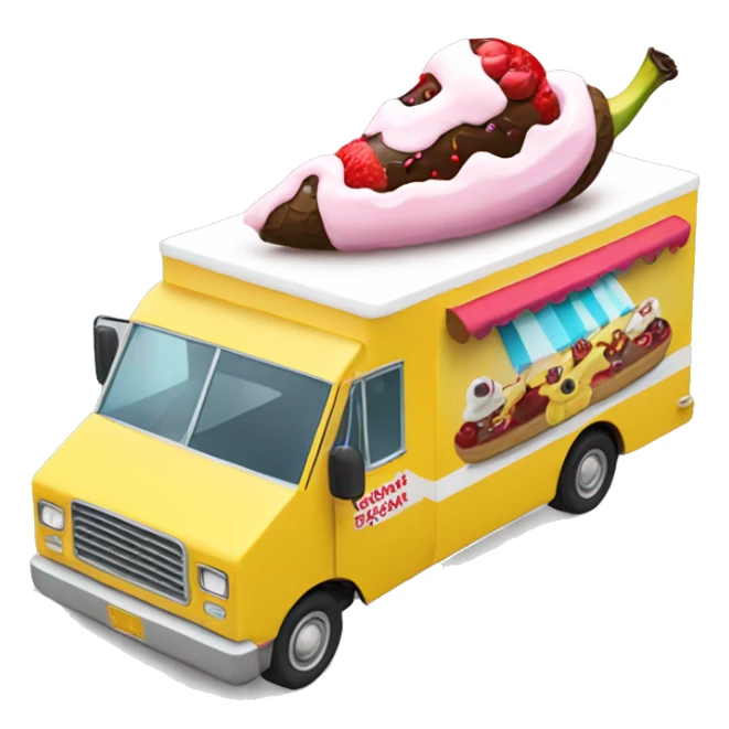 Side view 20 foot long banana split Ice Cream Truck  sticker