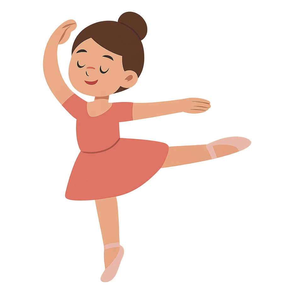 flat toon style girl doing ballet sticker