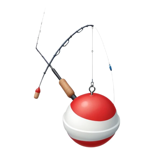 Red and white fishing bobber sticker