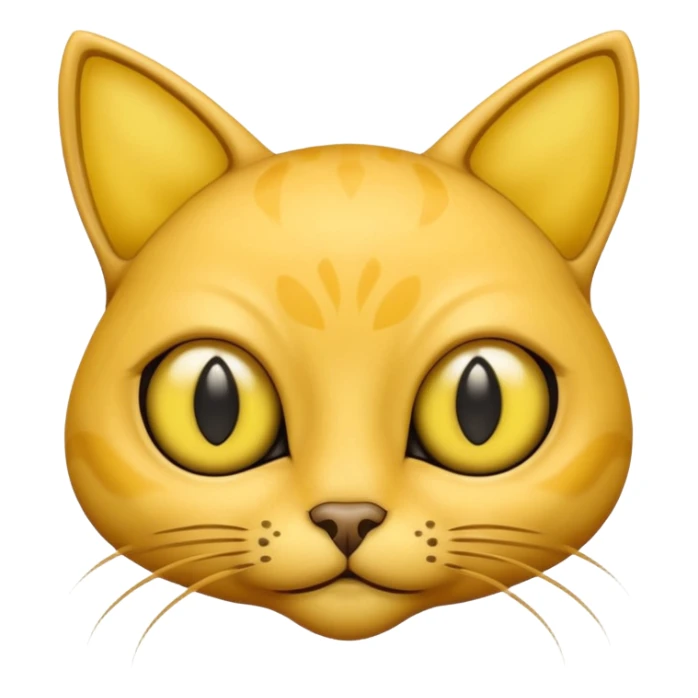 furless dark yellow alien cat face with alen eyes sticker