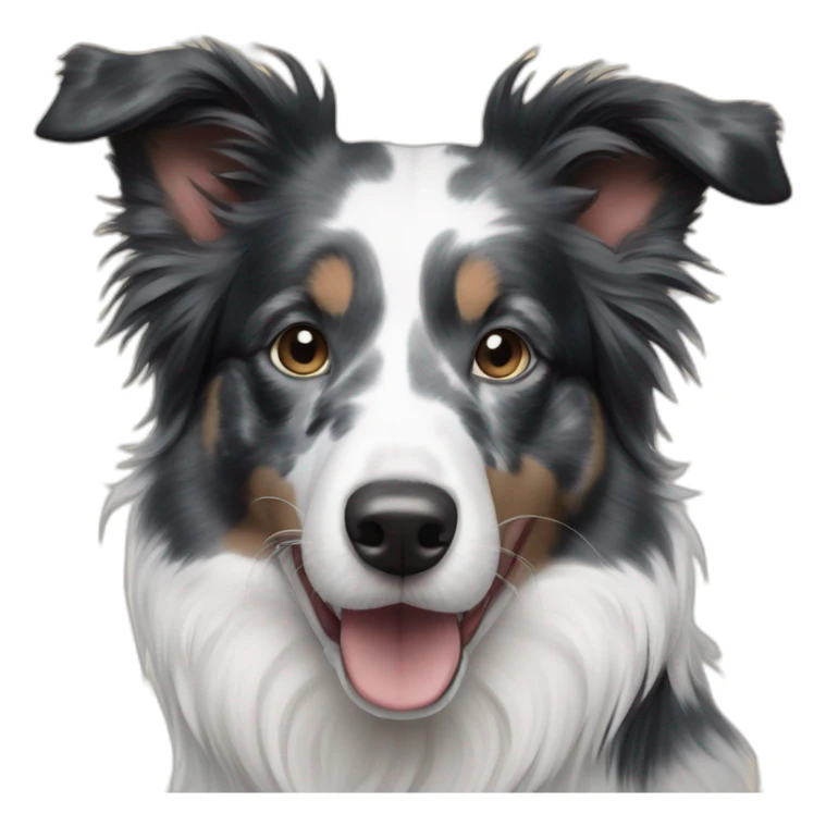 Dual tone, black and white Blue Merle Border Collie sticker