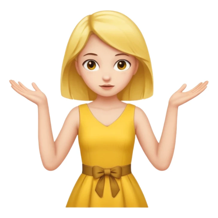 A girl with curious expressions and her arms making a v  on her waist  sticker