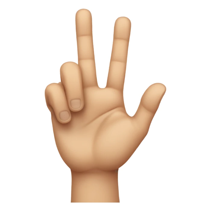 5 fingered hand, with the pointer finger and middle finger crossed  sticker