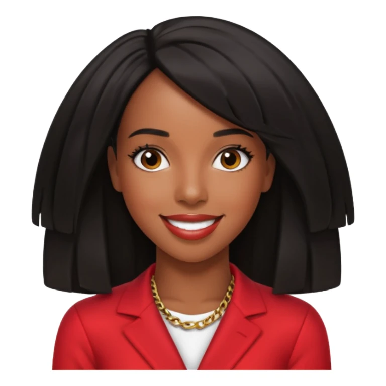 Kelly Rowland black hair, red outfit sticker