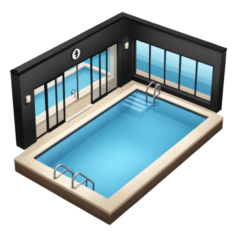 Hotel indoor Pool with entrance door and gym next to it  sticker
