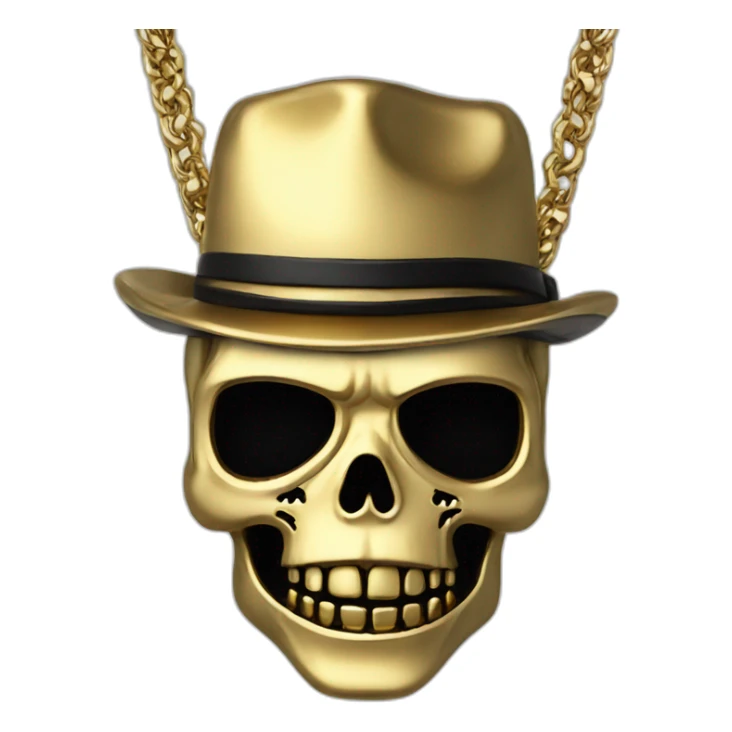 Zombie skeleton gangster  gold necklace  sticker