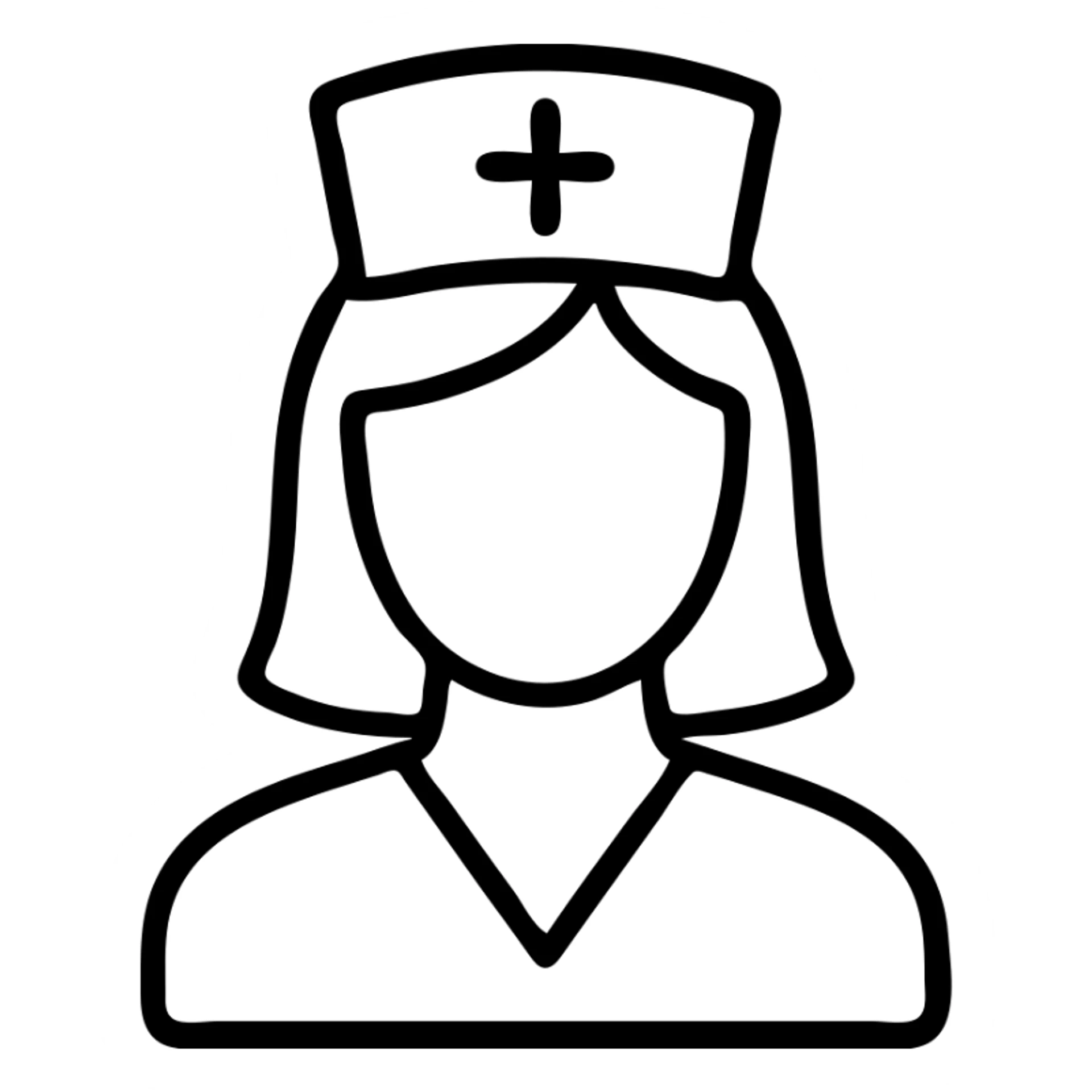 Female nurse with medical cap sticker