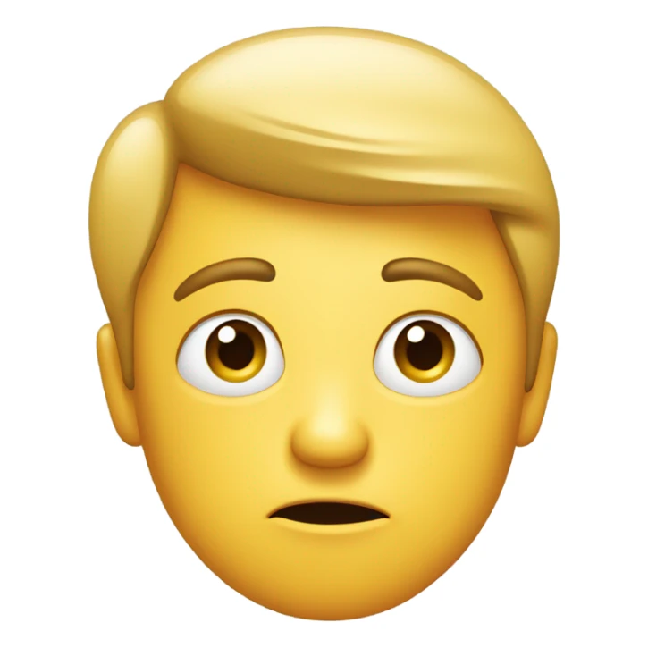 Create a emoji with the eyebrows going in like it’s confused with a frown sticker