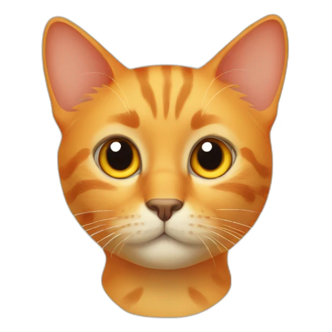 orange cat face cute yellow eyes black spots on nose sticker