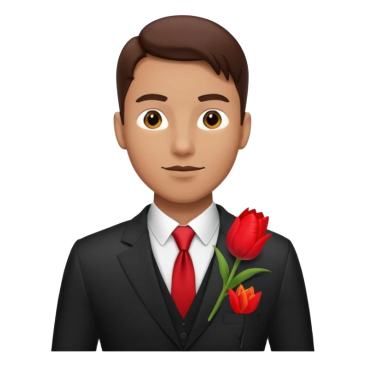 man with tulip in his suit pocket sticker