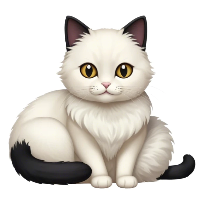 cat thats black with white fur on its belly sticker