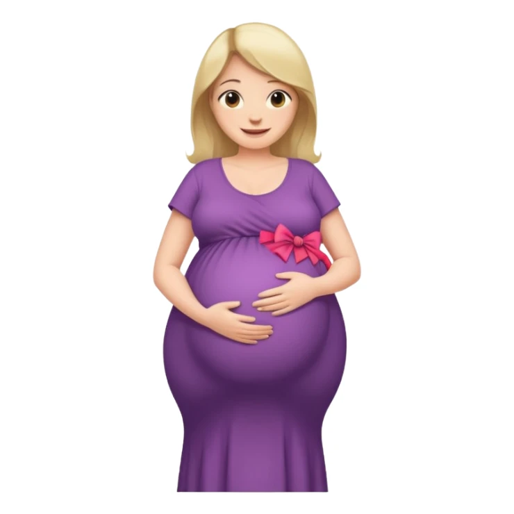 heavily pregnant woman with extremely huge overdue belly sticker