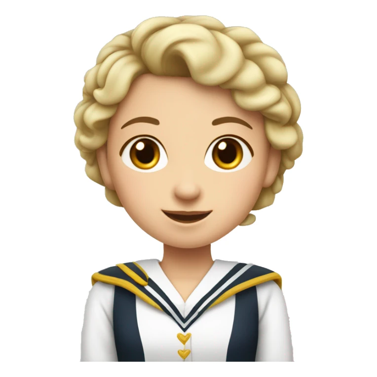 Niña de tez blanca con uniforme escolar sticker