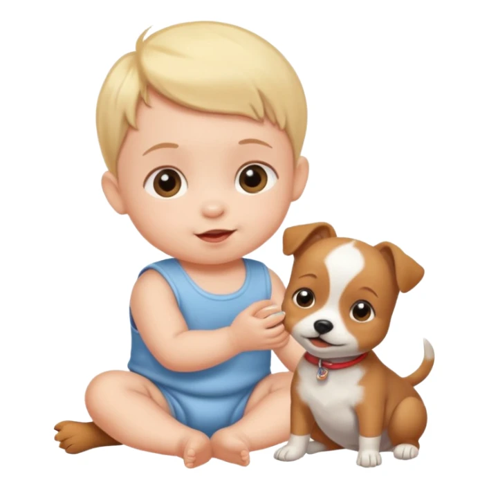 Baby with Dog. sticker