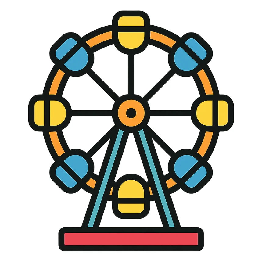 modern look icon of an amusement park wheel ride sticker