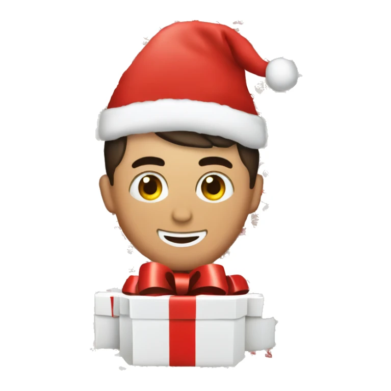 cristiano ronaldo with santa hat sticker