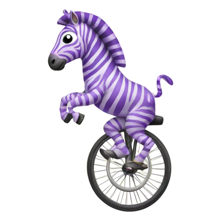 Pregnant purple zebra riding a unicycle sticker