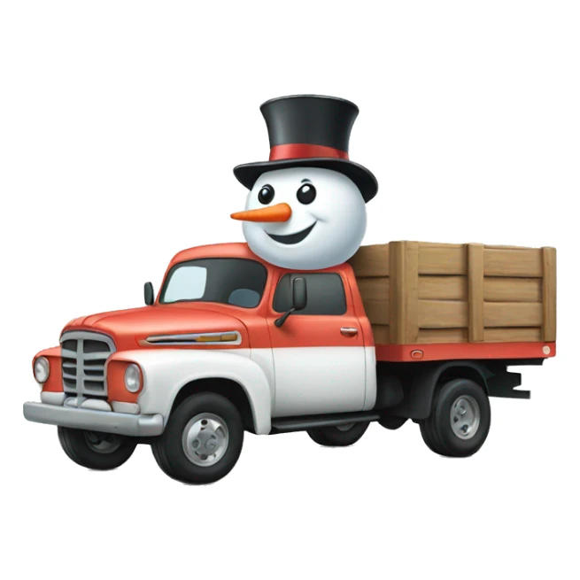 Snowman on truck sticker