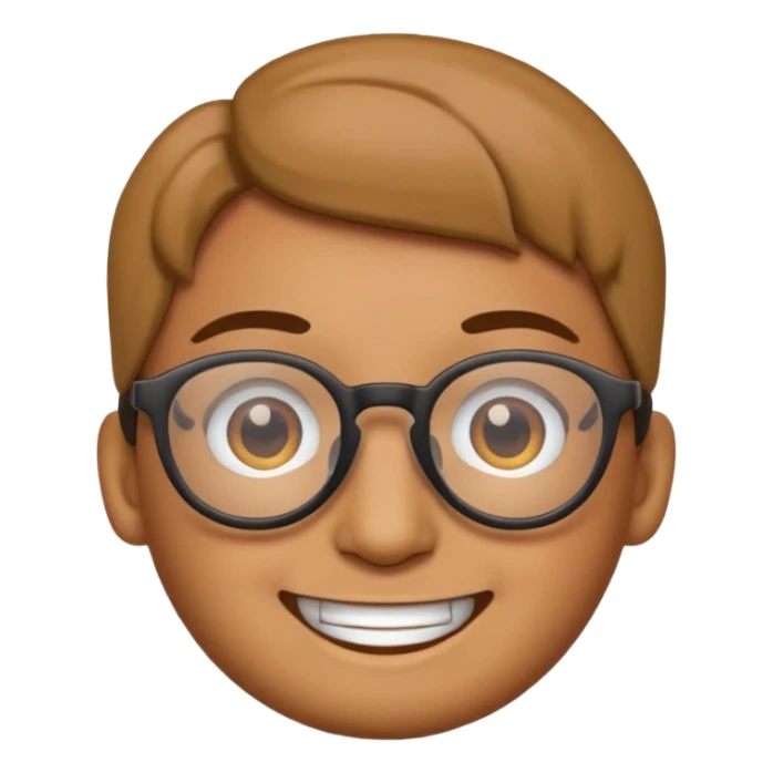 An emoji head with glasses based on the provided photo, variation 8. sticker
