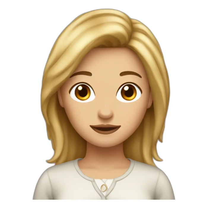 lady with short dirty blonde hair and a brown horse sticker