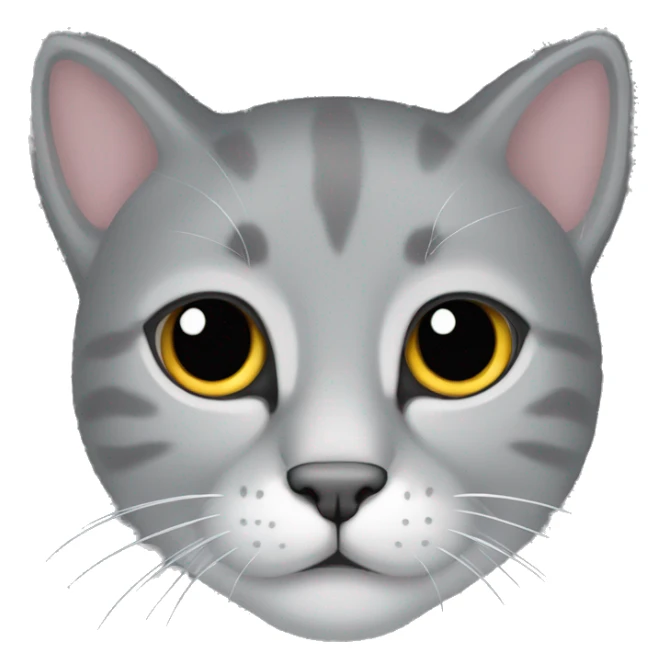Gato de color gris solo rostro llorando sticker